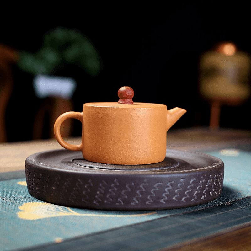 Yixing Zisha Teapot [Lucky] (Huangjin Duan Ni - 150ml) - YIQIN TEA HOUSE | yiqinteahouse.com | <200ml, teapot, teaware, zisha teapot