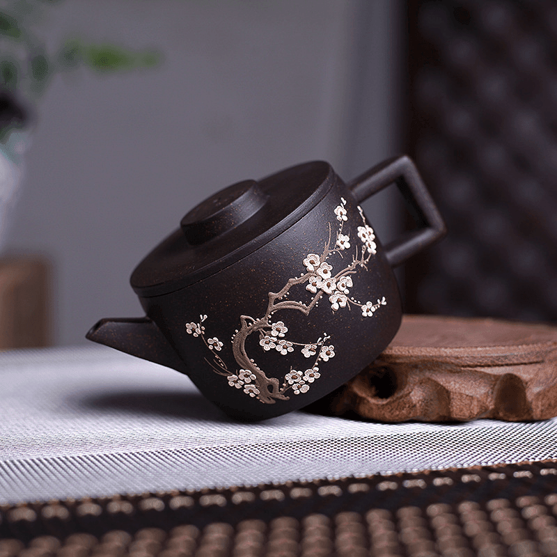 Yixing Zisha Teapot [Meixiang Han Wa] (Hei Jin Sha - 180ml) - YIQIN TEA HOUSE | yiqinteahouse.com | <200ml, teapot, teaware, zisha teapot