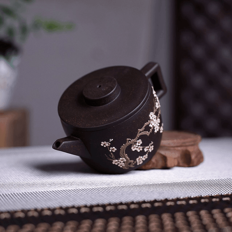 Yixing Zisha Teapot [Meixiang Han Wa] (Hei Jin Sha - 180ml) - YIQIN TEA HOUSE | yiqinteahouse.com | <200ml, teapot, teaware, zisha teapot