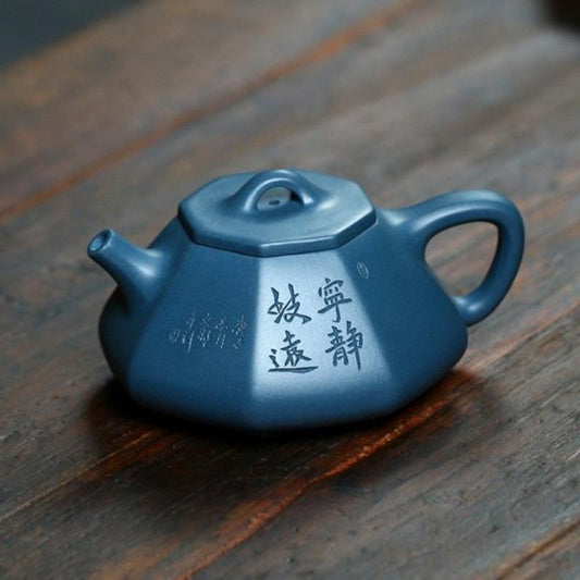 Yixing Zisha Teapot [Octagonal Shi Piao] (Tian Qing Ni - 200ml) - YIQIN TEA HOUSE | yiqinteahouse.com | 200-300ml, teapot, teaware, zisha teapot