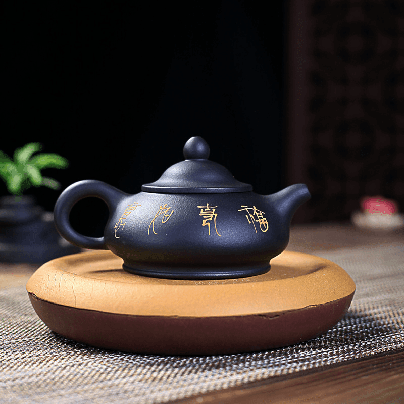 Yixing Zisha Teapot [Officer Hat] (Hei Ni - 240ml) - YIQIN TEA HOUSE | yiqinteahouse.com | 200-300ml, new arrival, teapot, teaware, zisha teapot