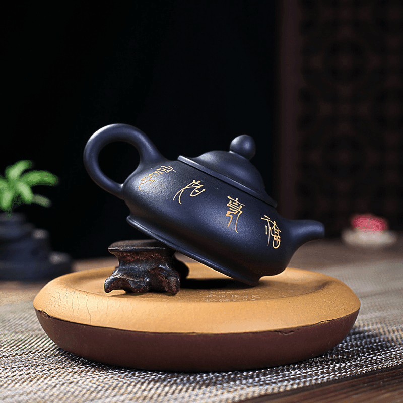 Yixing Zisha Teapot [Officer Hat] (Hei Ni - 240ml) - YIQIN TEA HOUSE | yiqinteahouse.com | 200-300ml, new arrival, teapot, teaware, zisha teapot