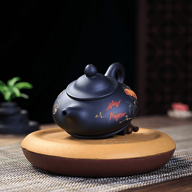 Yixing Zisha Teapot [Officer Hat] (Hei Ni - 240ml) - YIQIN TEA HOUSE | yiqinteahouse.com | 200-300ml, new arrival, teapot, teaware, zisha teapot