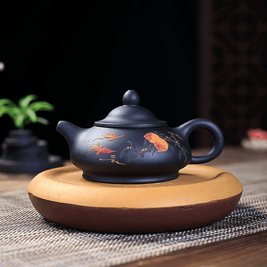 Yixing Zisha Teapot [Officer Hat] (Hei Ni - 240ml) - YIQIN TEA HOUSE | yiqinteahouse.com | 200-300ml, new arrival, teapot, teaware, zisha teapot