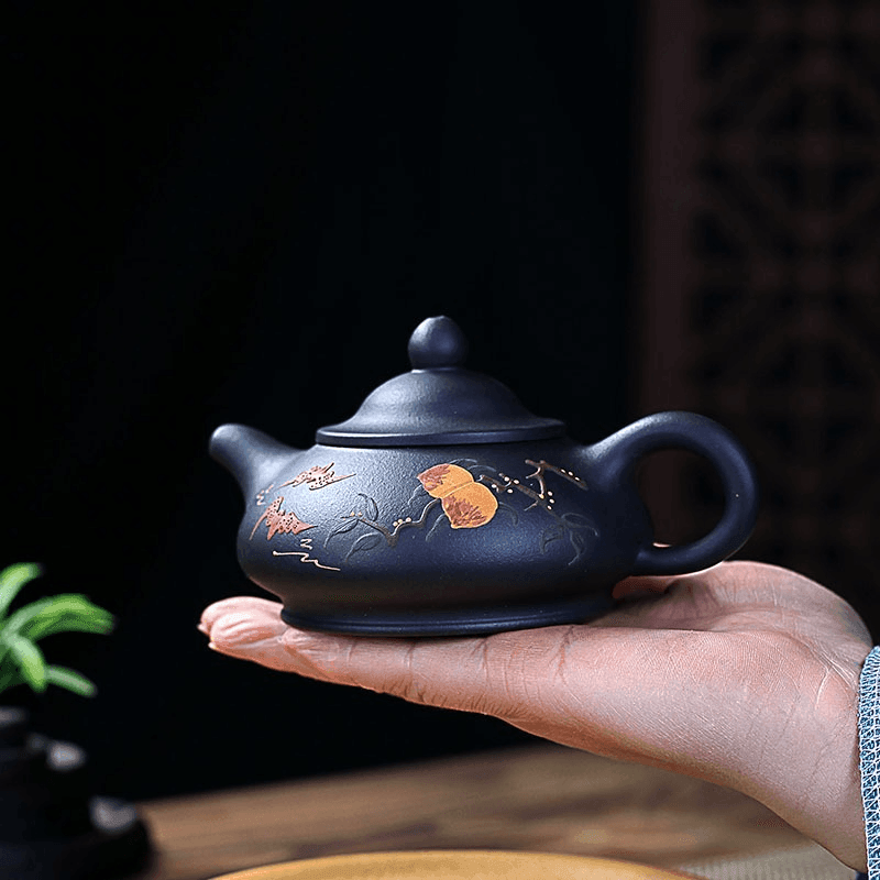 Yixing Zisha Teapot [Officer Hat] (Hei Ni - 240ml) - YIQIN TEA HOUSE | yiqinteahouse.com | 200-300ml, new arrival, teapot, teaware, zisha teapot