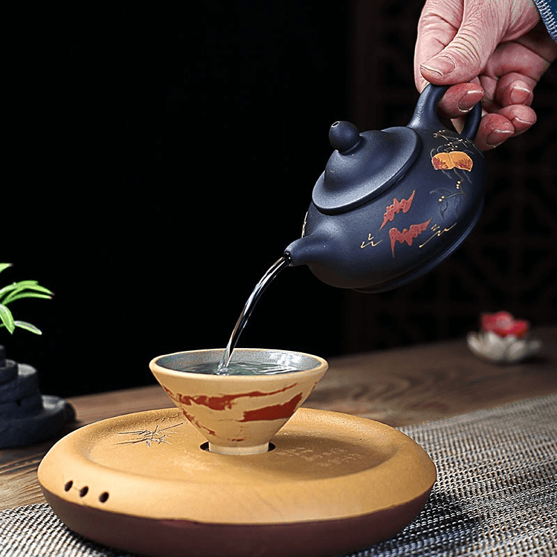 Yixing Zisha Teapot [Officer Hat] (Hei Ni - 240ml) - YIQIN TEA HOUSE | yiqinteahouse.com | 200-300ml, new arrival, teapot, teaware, zisha teapot