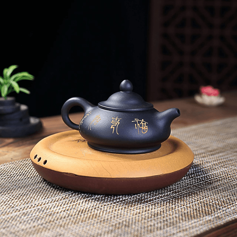 Yixing Zisha Teapot [Officer Hat] (Hei Ni - 240ml) - YIQIN TEA HOUSE | yiqinteahouse.com | 200-300ml, new arrival, teapot, teaware, zisha teapot