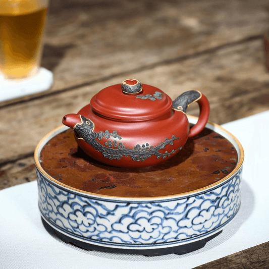 Yixing Zisha Teapot [Pine Needle Antique] (Dahongpao - 200ml) - YIQIN TEA HOUSE | yiqinteahouse.com | 200-300ml, teapot, teaware, zisha teapot