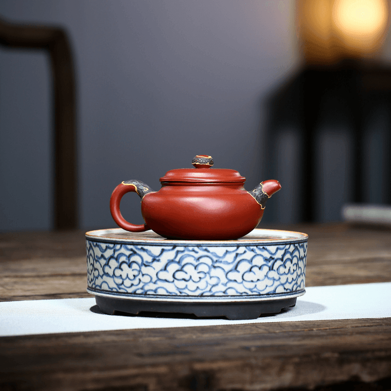 Yixing Zisha Teapot [Pine Needle Antique] (Dahongpao - 200ml) - YIQIN TEA HOUSE | yiqinteahouse.com | 200-300ml, teapot, teaware, zisha teapot