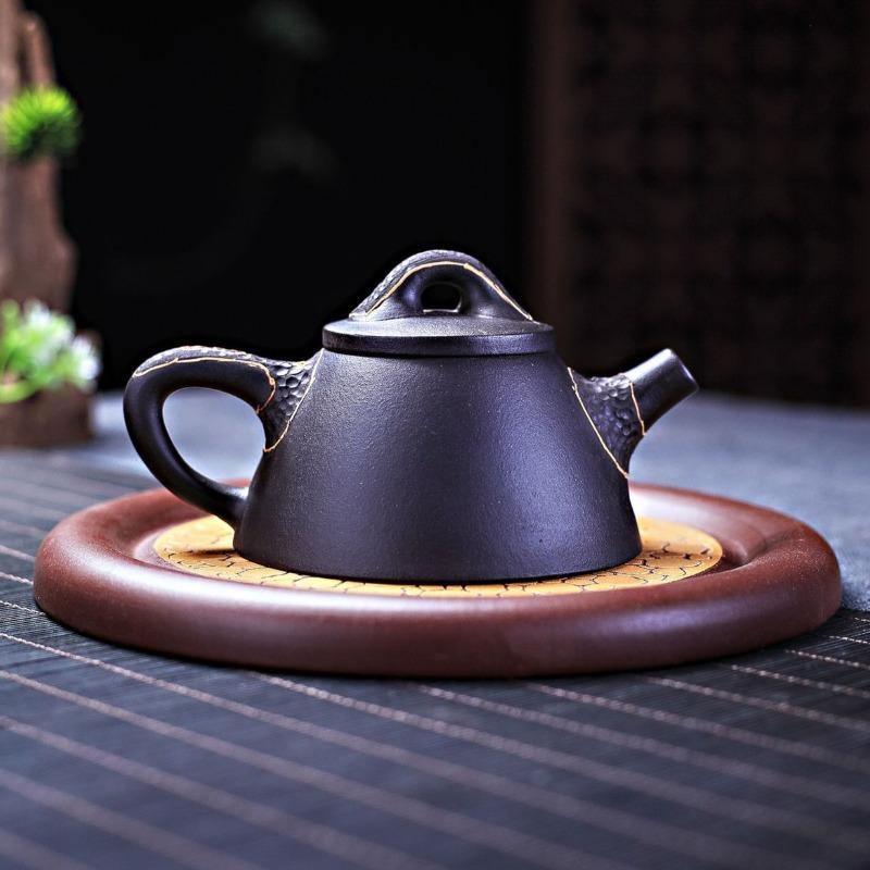 Yixing Zisha Teapot [Pine Needle Lord Shi Piao] (Hei Ni - 190ml) - YIQIN TEA HOUSE | yiqinteahouse.com | <200ml, teapot, teaware, zisha teapot