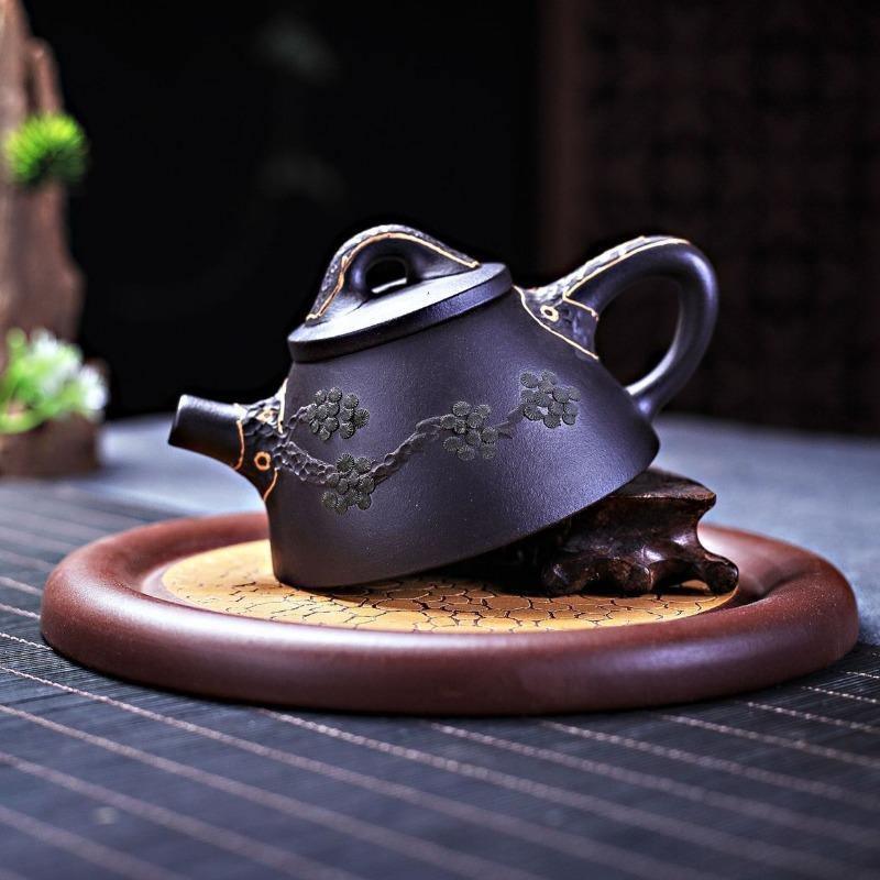 Yixing Zisha Teapot [Pine Needle Lord Shi Piao] (Hei Ni - 190ml) - YIQIN TEA HOUSE | yiqinteahouse.com | <200ml, teapot, teaware, zisha teapot