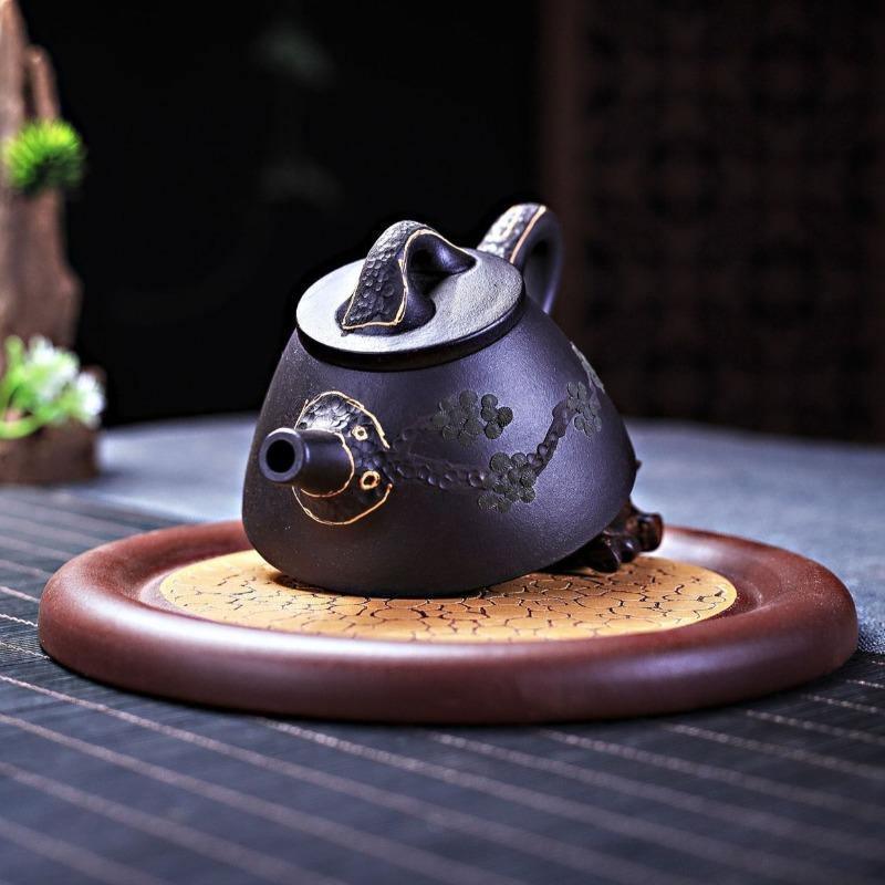 Yixing Zisha Teapot [Pine Needle Lord Shi Piao] (Hei Ni - 190ml) - YIQIN TEA HOUSE | yiqinteahouse.com | <200ml, teapot, teaware, zisha teapot