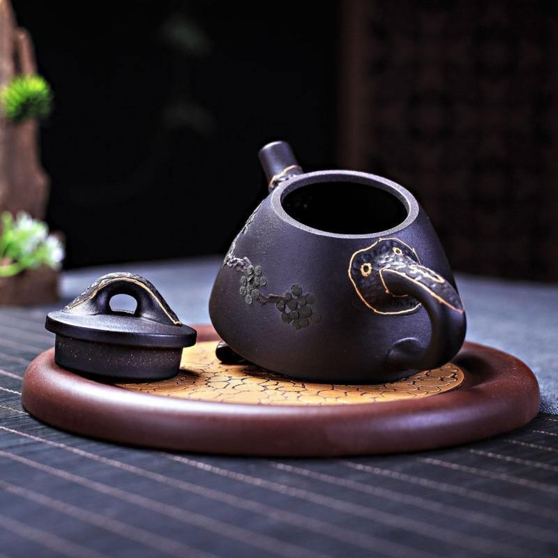 Yixing Zisha Teapot [Pine Needle Lord Shi Piao] (Hei Ni - 190ml) - YIQIN TEA HOUSE | yiqinteahouse.com | <200ml, teapot, teaware, zisha teapot