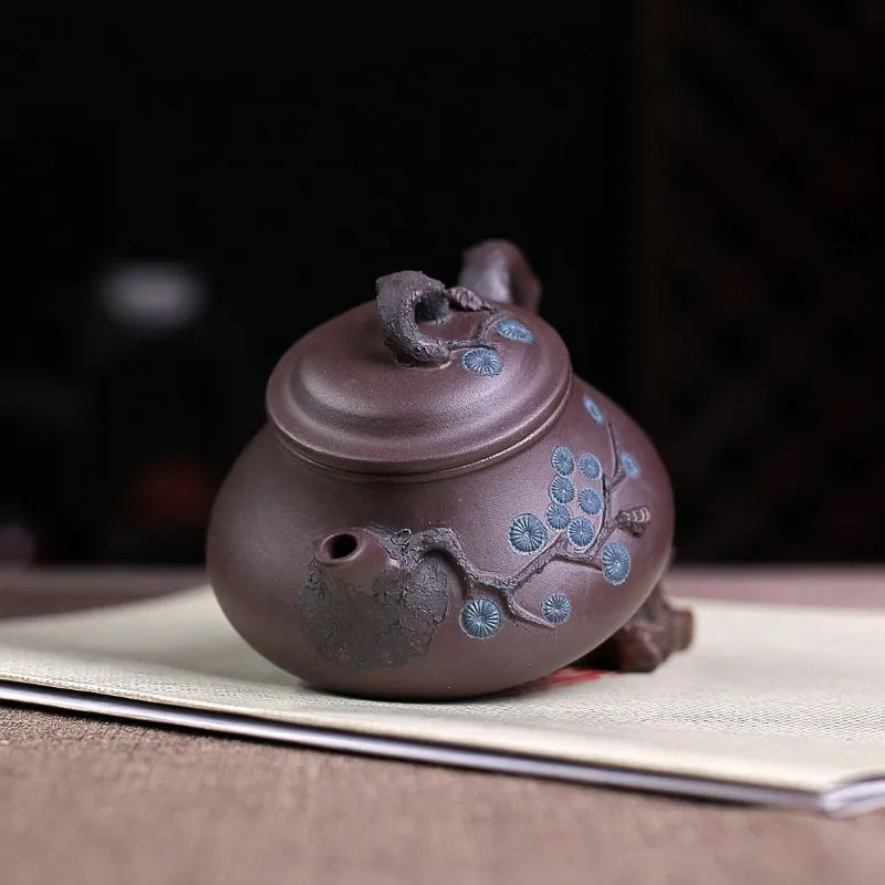 Yixing Zisha Teapot [Pine Needle Pot] (Zi Ni - 230ml) - YIQIN TEA HOUSE | yiqinteahouse.com | 200-300ml, new arrival, teapot, teaware, zisha teapot