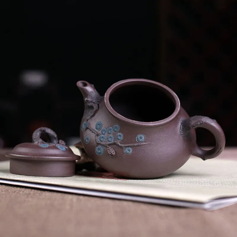 Yixing Zisha Teapot [Pine Needle Pot] (Zi Ni - 230ml) - YIQIN TEA HOUSE | yiqinteahouse.com | 200-300ml, new arrival, teapot, teaware, zisha teapot