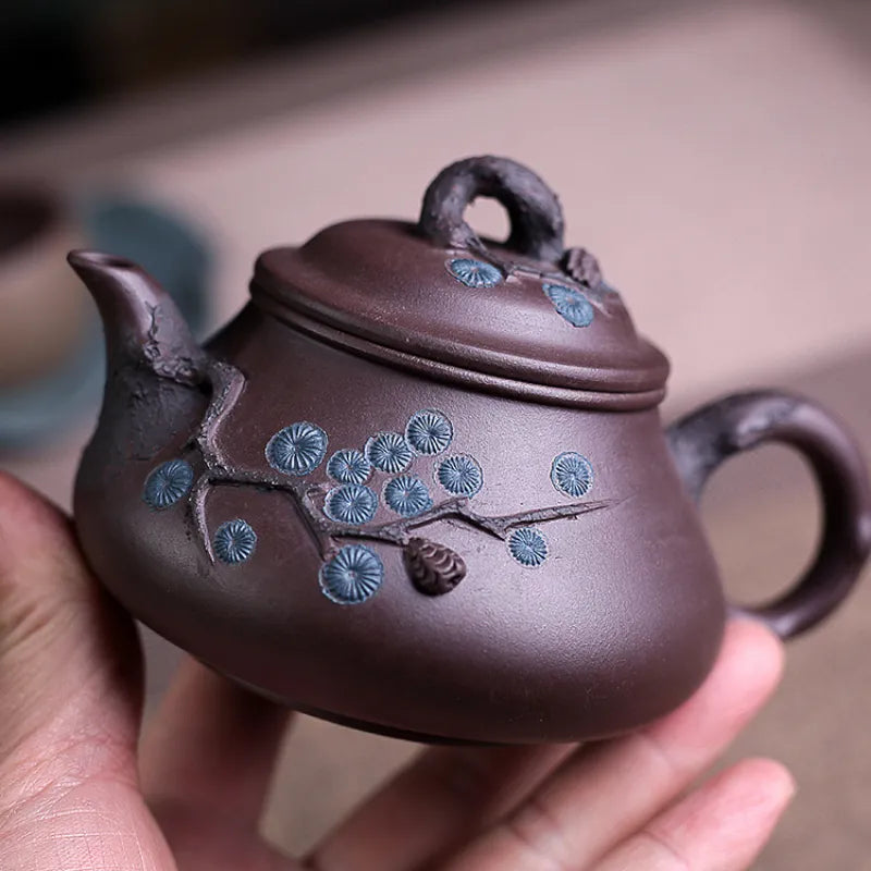 Yixing Zisha Teapot [Pine Needle Pot] (Zi Ni - 230ml) - YIQIN TEA HOUSE | yiqinteahouse.com | 200-300ml, new arrival, teapot, teaware, zisha teapot