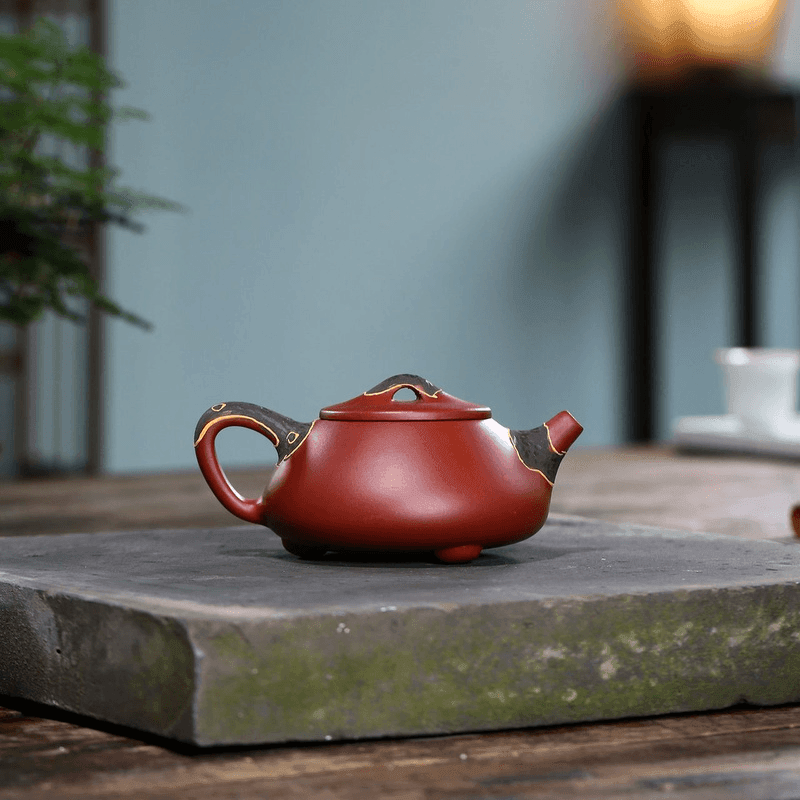 Yixing Zisha Teapot [Pine Needle Shi Piao] (Dahongpao - 200ml) - YIQIN TEA HOUSE | yiqinteahouse.com | 200-300ml, teapot, teaware, zisha teapot