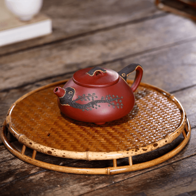 Yixing Zisha Teapot [Pine Needle Shi Piao] (Dahongpao - 200ml) - YIQIN TEA HOUSE | yiqinteahouse.com | 200-300ml, teapot, teaware, zisha teapot