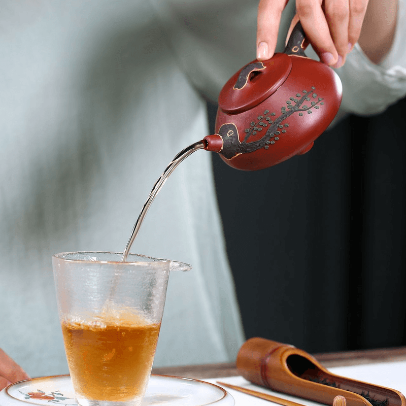 Yixing Zisha Teapot [Pine Needle Shi Piao] (Dahongpao - 200ml) - YIQIN TEA HOUSE | yiqinteahouse.com | 200-300ml, teapot, teaware, zisha teapot