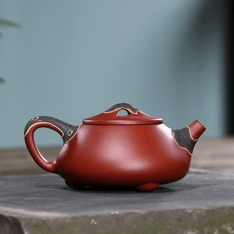 Yixing Zisha Teapot [Pine Needle Shi Piao] (Dahongpao - 200ml) - YIQIN TEA HOUSE | yiqinteahouse.com | 200-300ml, teapot, teaware, zisha teapot