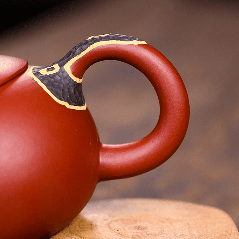 Yixing Zisha Teapot [Pine Needle Xishi] (Dahongpao - 260ml) - YIQIN TEA HOUSE | yiqinteahouse.com | 200-300ml, teapot, teaware, zisha teapot