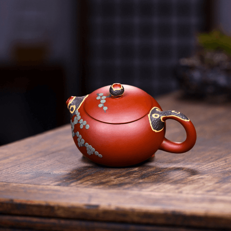 Yixing Zisha Teapot [Pine Needle Xishi] (Dahongpao - 260ml) - YIQIN TEA HOUSE | yiqinteahouse.com | 200-300ml, teapot, teaware, zisha teapot