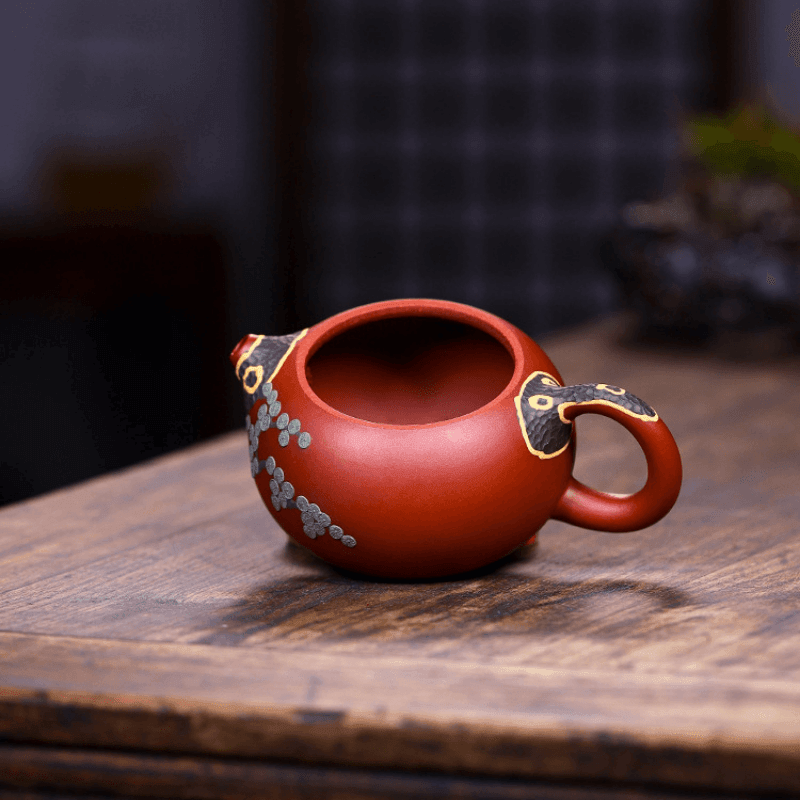 Yixing Zisha Teapot [Pine Needle Xishi] (Dahongpao - 260ml) - YIQIN TEA HOUSE | yiqinteahouse.com | 200-300ml, teapot, teaware, zisha teapot