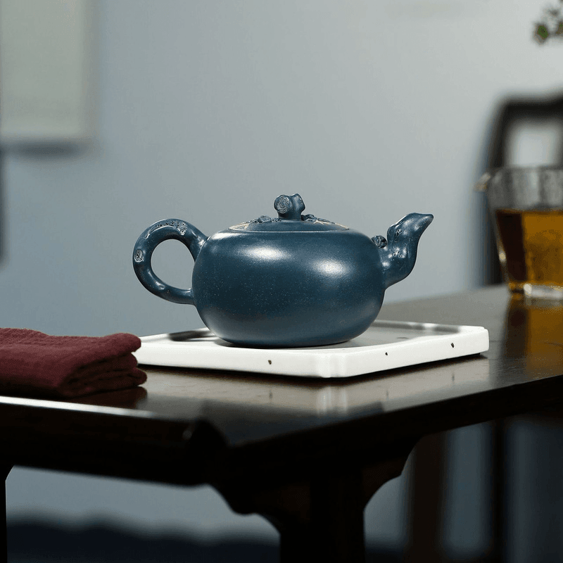 Yixing Zisha Teapot [Pine Needles] (Tian Qing Ni - 410ml) - YIQIN TEA HOUSE | yiqinteahouse.com | >300ml, teapot, teaware, zisha teapot