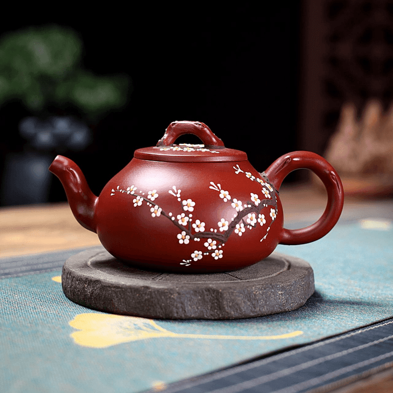 Yixing Zisha Teapot [Plum Pile] (Dahongpao - 325ml) - YIQIN TEA HOUSE | yiqinteahouse.com | 200-300ml, >300ml, new arrival, teapot, teaware, zisha teapot