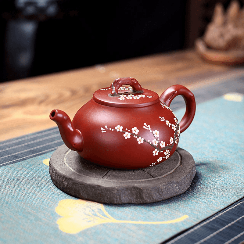 Yixing Zisha Teapot [Plum Pile] (Dahongpao - 325ml) - YIQIN TEA HOUSE | yiqinteahouse.com | 200-300ml, >300ml, new arrival, teapot, teaware, zisha teapot