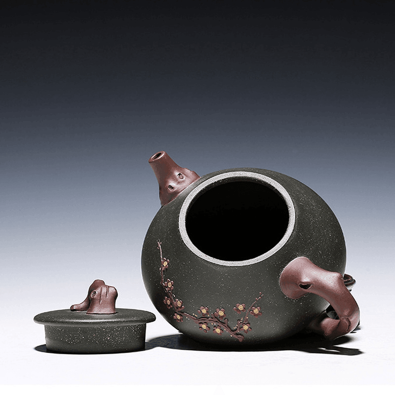 Yixing Zisha Teapot [Plum Shi Piao] (Lu Ni - 300ml) - YIQIN TEA HOUSE | yiqinteahouse.com | 200-300ml, teapot, teaware, zisha teapot