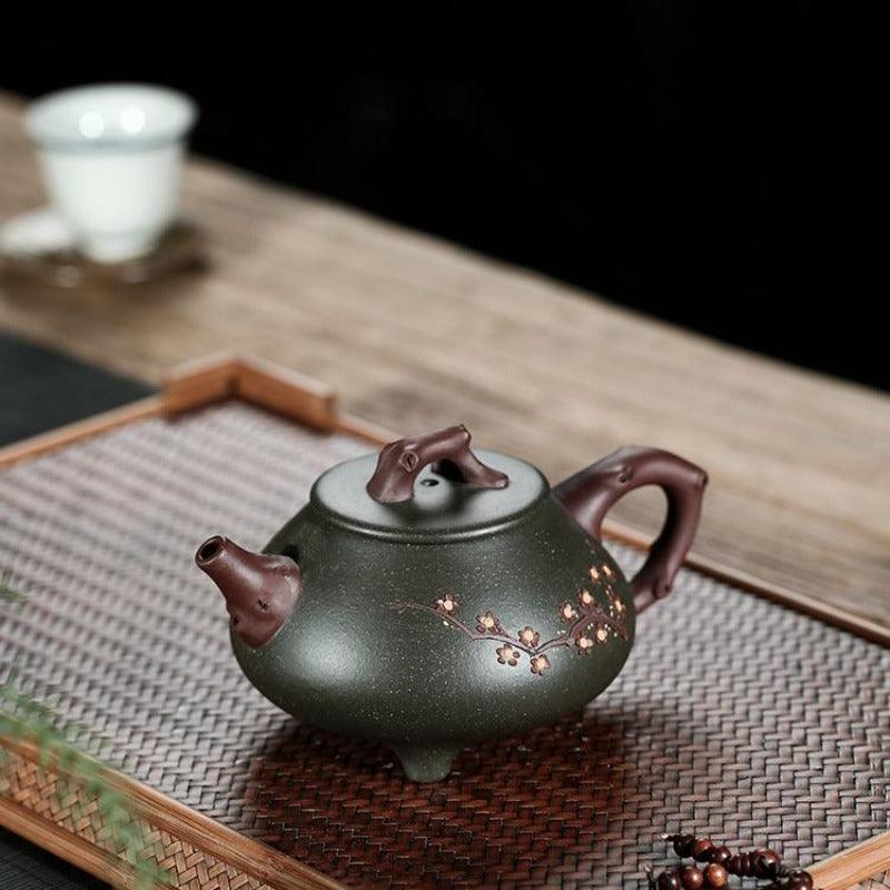 Yixing Zisha Teapot [Plum Shi Piao] (Lu Ni - 300ml) - YIQIN TEA HOUSE | yiqinteahouse.com | 200-300ml, teapot, teaware, zisha teapot