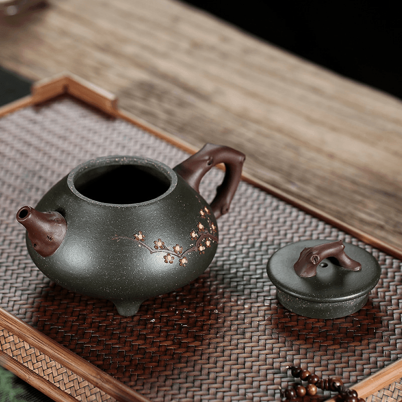 Yixing Zisha Teapot [Plum Shi Piao] (Lu Ni - 300ml) - YIQIN TEA HOUSE | yiqinteahouse.com | 200-300ml, teapot, teaware, zisha teapot