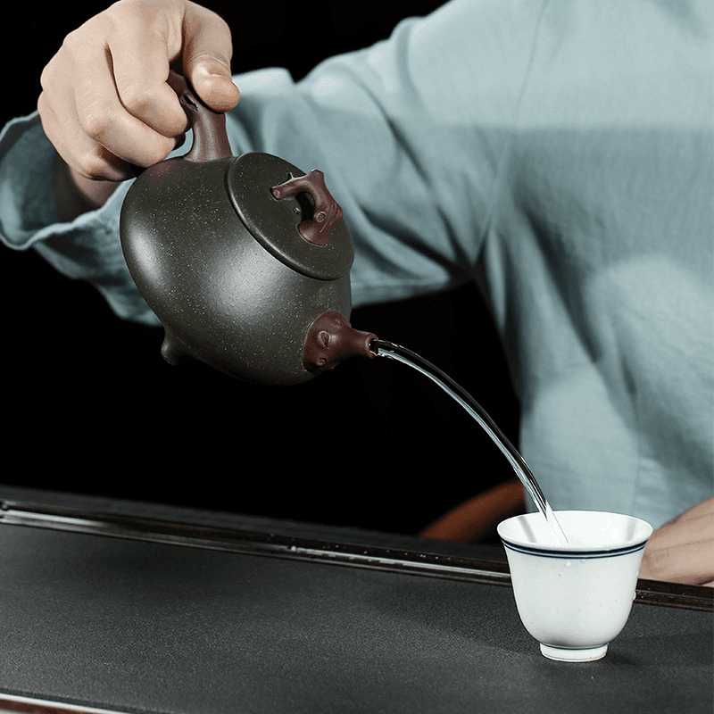 Yixing Zisha Teapot [Plum Shi Piao] (Lu Ni - 300ml) - YIQIN TEA HOUSE | yiqinteahouse.com | 200-300ml, teapot, teaware, zisha teapot