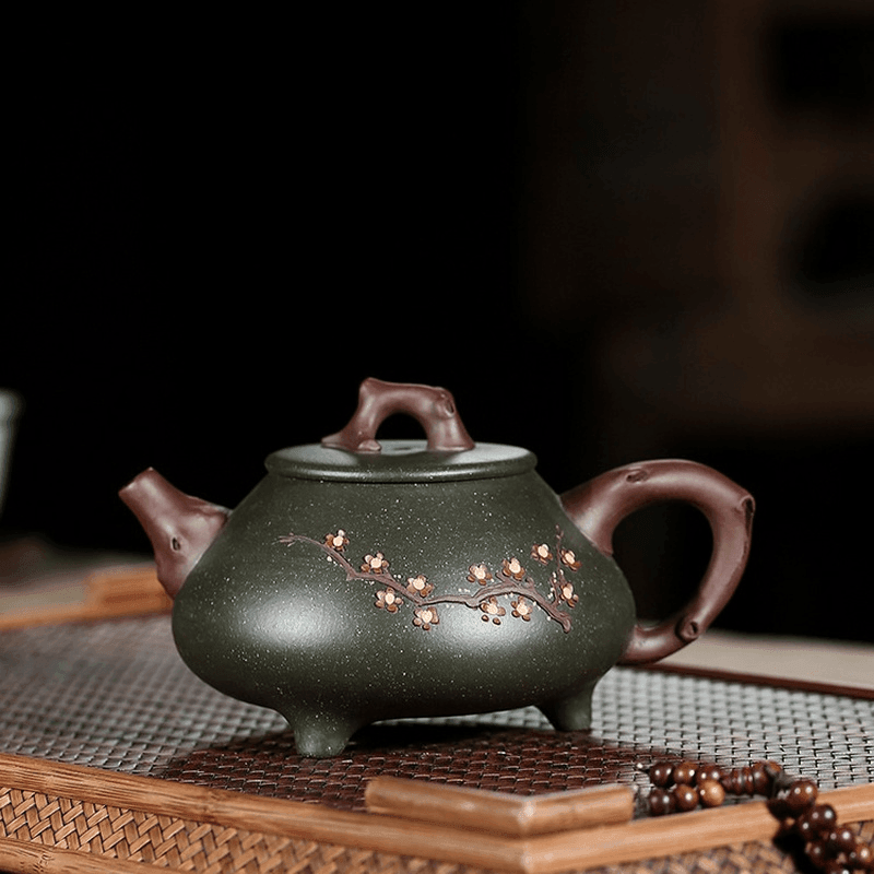 Yixing Zisha Teapot [Plum Shi Piao] (Lu Ni - 300ml) - YIQIN TEA HOUSE | yiqinteahouse.com | 200-300ml, teapot, teaware, zisha teapot