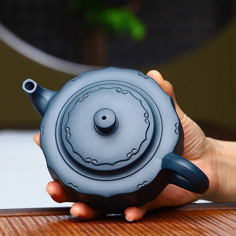 Yixing Zisha Teapot [Plum Zhoupan] (Tian Qing Ni - 240ml) - YIQIN TEA HOUSE | yiqinteahouse.com | 200-300ml, new arrival, teapot, teaware, zisha teapot