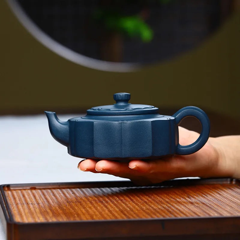 Yixing Zisha Teapot [Plum Zhoupan] (Tian Qing Ni - 240ml) - YIQIN TEA HOUSE | yiqinteahouse.com | 200-300ml, new arrival, teapot, teaware, zisha teapot