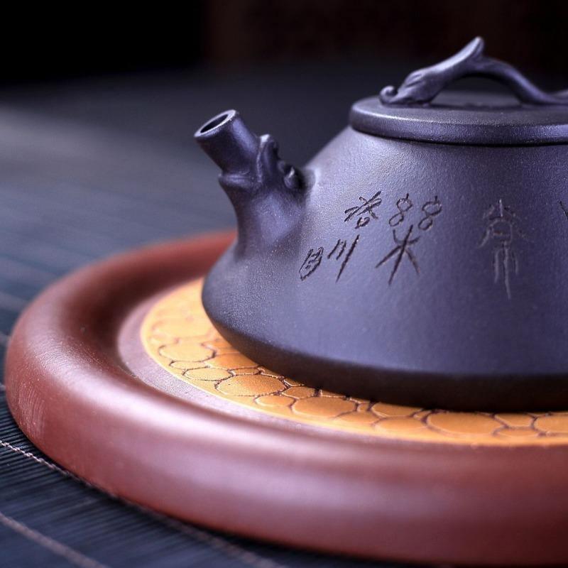 Yixing Zisha Teapot [Prosperity Dragon Piao] (Hei Ni - 160ml) - YIQIN TEA HOUSE | yiqinteahouse.com | <200ml, teapot, teaware, zisha teapot