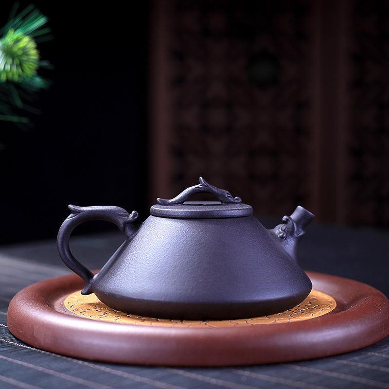 Yixing Zisha Teapot [Prosperity Dragon Piao] (Hei Ni - 160ml) - YIQIN TEA HOUSE | yiqinteahouse.com | <200ml, teapot, teaware, zisha teapot