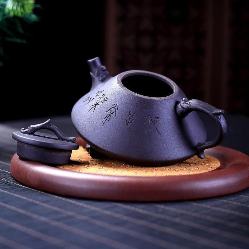 Yixing Zisha Teapot [Prosperity Dragon Piao] (Hei Ni - 160ml) - YIQIN TEA HOUSE | yiqinteahouse.com | <200ml, teapot, teaware, zisha teapot