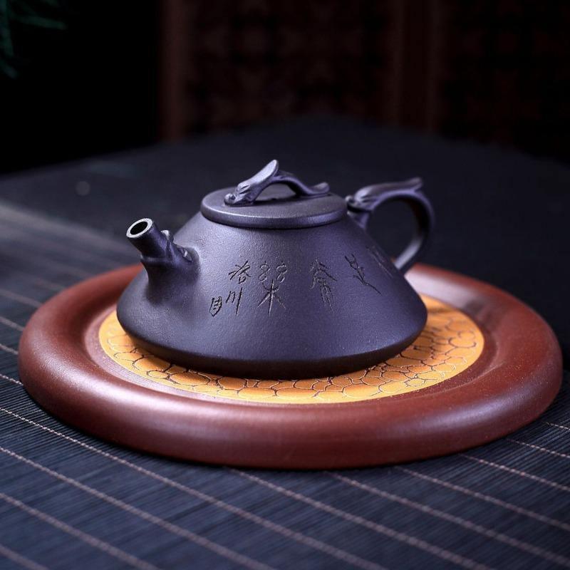 Yixing Zisha Teapot [Prosperity Dragon Piao] (Hei Ni - 160ml) - YIQIN TEA HOUSE | yiqinteahouse.com | <200ml, teapot, teaware, zisha teapot