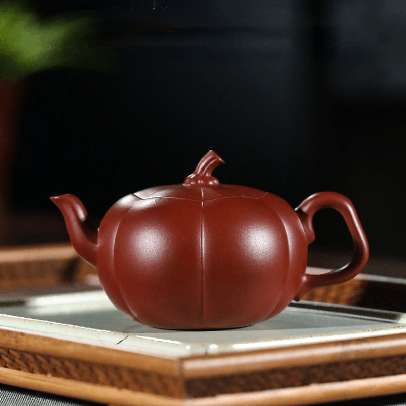 Yixing Zisha Teapot [Pumpkin Pot] (Dahongpao - 200ml) - YIQIN TEA HOUSE | yiqinteahouse.com | 200-300ml, new arrival, teapot, teaware, zisha teapot