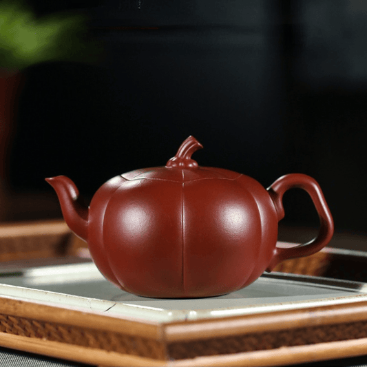 Yixing Zisha Teapot [Pumpkin Pot] (Dahongpao - 200ml) - YIQIN TEA HOUSE | yiqinteahouse.com | 200-300ml, new arrival, teapot, teaware, zisha teapot