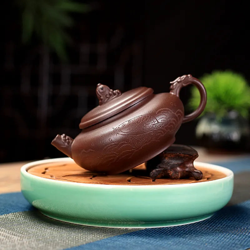 Yixing Zisha Teapot [Qing Yu Lian] (Zi Ni - 280ml) - YIQIN TEA HOUSE | yiqinteahouse.com | 200-300ml, new arrival, teapot, teaware, zisha teapot