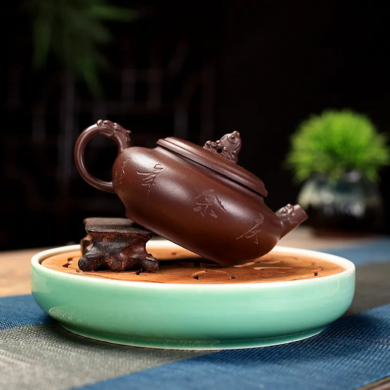 Yixing Zisha Teapot [Qing Yu Lian] (Zi Ni - 280ml) - YIQIN TEA HOUSE | yiqinteahouse.com | 200-300ml, new arrival, teapot, teaware, zisha teapot