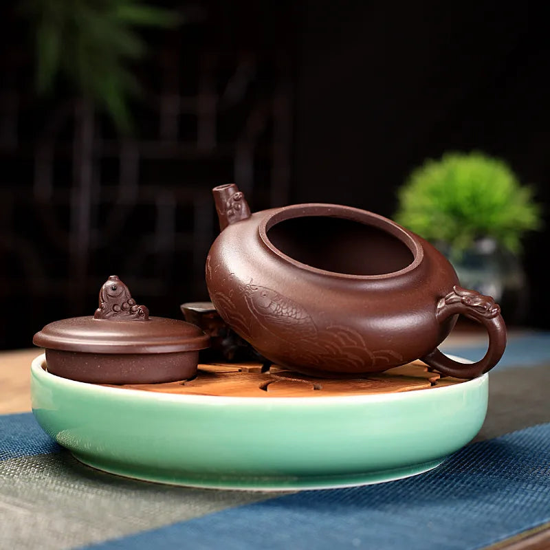 Yixing Zisha Teapot [Qing Yu Lian] (Zi Ni - 280ml) - YIQIN TEA HOUSE | yiqinteahouse.com | 200-300ml, new arrival, teapot, teaware, zisha teapot