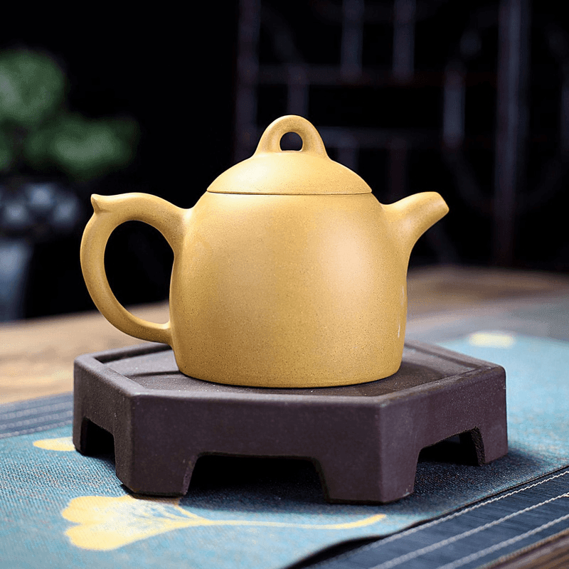 Yixing Zisha Teapot [Qinqu Qinquan] (Huangjin Duan Ni - 310ml) - YIQIN TEA HOUSE | yiqinteahouse.com | >300ml, teapot, teaware, zisha teapot