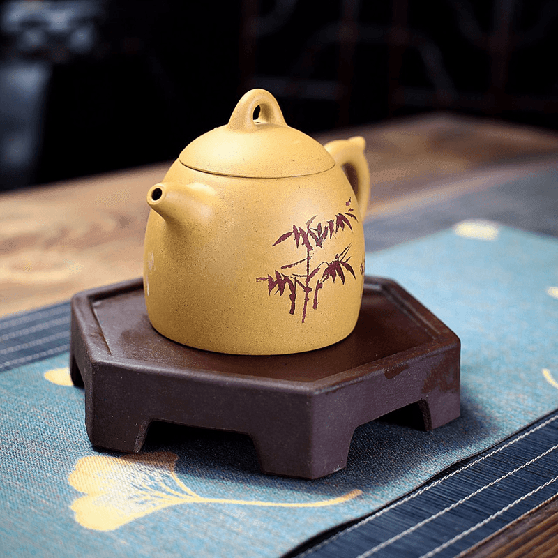 Yixing Zisha Teapot [Qinqu Qinquan] (Huangjin Duan Ni - 310ml) - YIQIN TEA HOUSE | yiqinteahouse.com | >300ml, teapot, teaware, zisha teapot