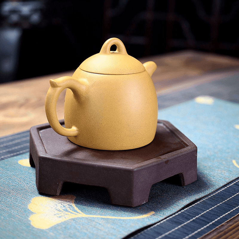 Yixing Zisha Teapot [Qinqu Qinquan] (Huangjin Duan Ni - 310ml) - YIQIN TEA HOUSE | yiqinteahouse.com | >300ml, teapot, teaware, zisha teapot