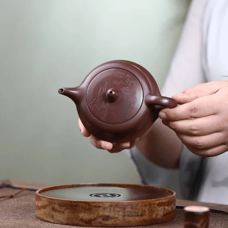 Yixing Zisha Teapot [Qu Hu] (Zi Ni - 190ml) - YIQIN TEA HOUSE | yiqinteahouse.com | <200ml, teapot, teaware, zisha teapot